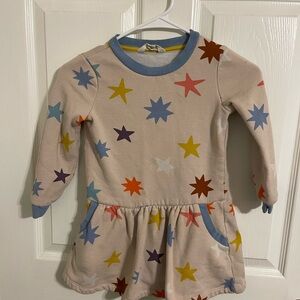 Mini Boden Beige Tunic with Colorful Star Pattern